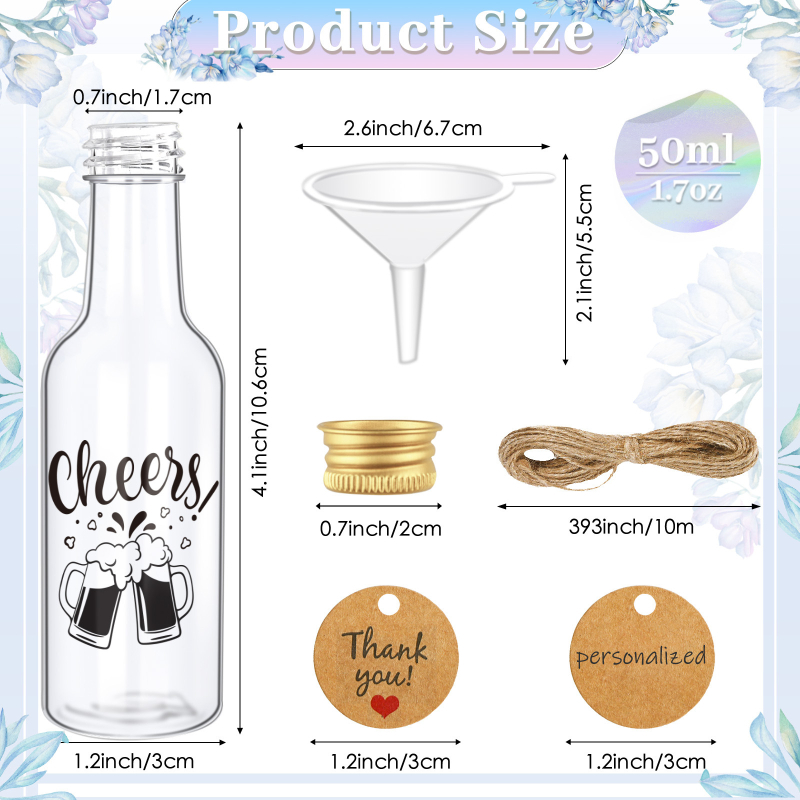 Tiesioginis gamyklinis 50 ml sulčių buteliukas iš „Amazon“ sprogimo mini buteliuko, pageidautinas kalėdinių vakarėlių dekoracijų buteliukas.