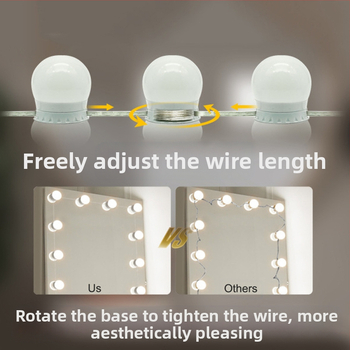 Hollywoodi peegli esitule LED-meigipirn USB kolmevärviline peegli esitule peegli pirni täitepirn