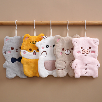 Naujas mažas animacinis rankšluostis, nosinaitė, animacinis rankšluostis, kurį galima pakabinti virtuvėje, koralų vilnos, minkštas, sugeriantis, siuvinėtas, rankų darbo servetėlė