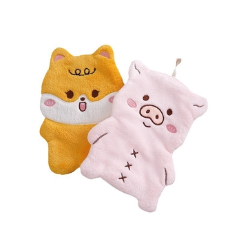 Naujas mažas animacinis rankšluostis, nosinaitė, animacinis rankšluostis, kurį galima pakabinti virtuvėje, koralų vilnos, minkštas, sugeriantis, siuvinėtas, rankų darbo servetėlė