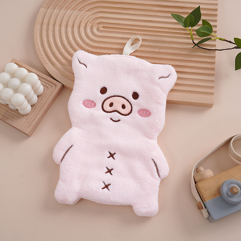 Naujas mažas animacinis rankšluostis, nosinaitė, animacinis rankšluostis, kurį galima pakabinti virtuvėje, koralų vilnos, minkštas, sugeriantis, siuvinėtas, rankų darbo servetėlė