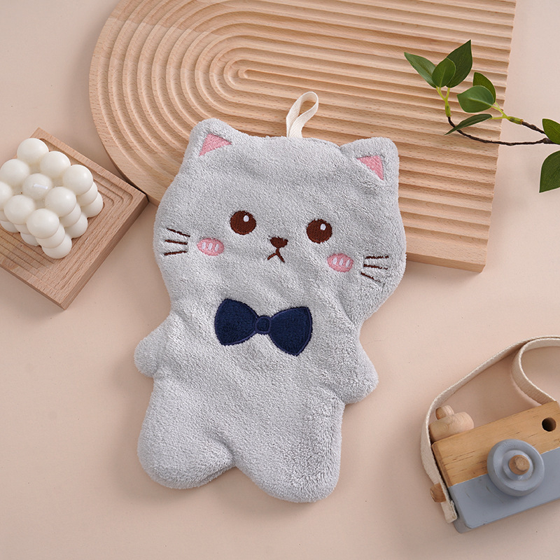 Naujas mažas animacinis rankšluostis, nosinaitė, animacinis rankšluostis, kurį galima pakabinti virtuvėje, koralų vilnos, minkštas, sugeriantis, siuvinėtas, rankų darbo servetėlė