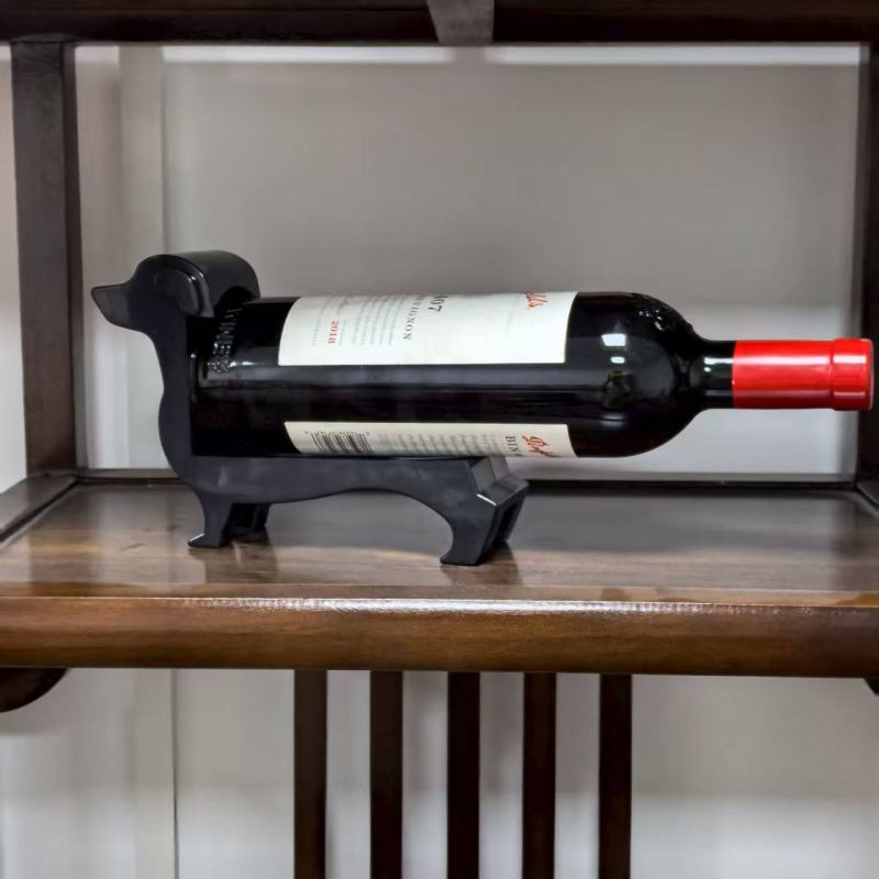 Piiriülene uus loominguline punase veini pudelihoidja, Wachshundi koerapudeliriiul, veiniriiul, punase veini riiul, töölaua kaunistused