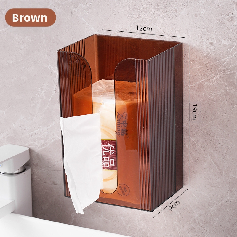 Ελαφρύ πολυτελές κουτί χαρτομάντιλων, επιτοίχιο, χωρίς τρύπημα, αποθήκευση πετσετών προσώπου μπάνιου, εξαγωγή χαρτιού υγείας, ανεστραμμένη κρεμάστρα κουζίνας