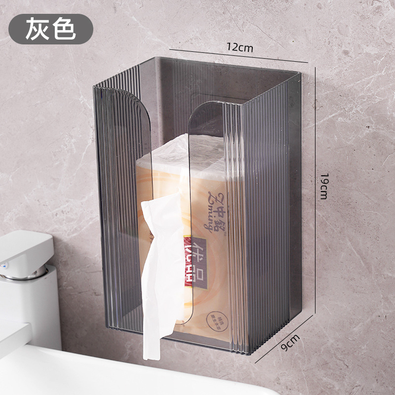 Ελαφρύ πολυτελές κουτί χαρτομάντιλων, επιτοίχιο, χωρίς τρύπημα, αποθήκευση πετσετών προσώπου μπάνιου, εξαγωγή χαρτιού υγείας, ανεστραμμένη κρεμάστρα κουζίνας