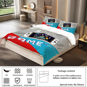 Tarpvalstybiniai „Amazon“ vaizdo žaidimų aparatų spausdinimo patalynės trijų dalių antklodės užvalkalų pagalvių užvalkalai 90 šlifavimo audinių gamintojai