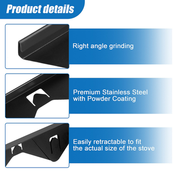 2 чифта уплътнителни плочи от неръждаема стомана, регулируеми телескопични капаци за празнина на котлона