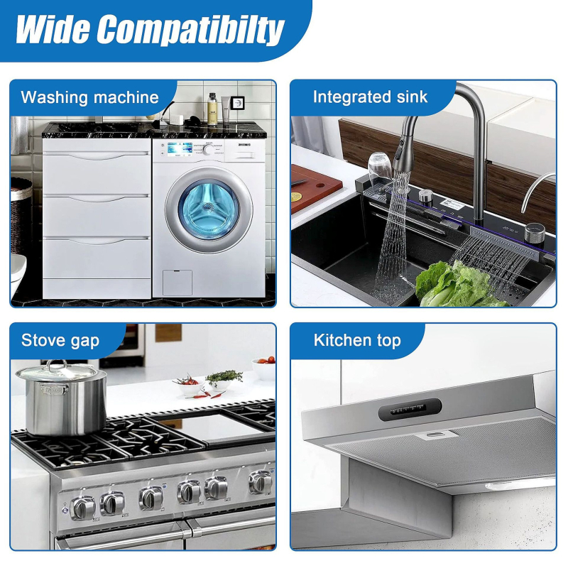 2 чифта уплътнителни плочи от неръждаема стомана, регулируеми телескопични капаци за празнина на котлона