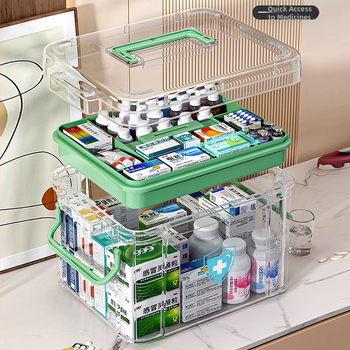 Ιαπωνικό κουτί οικιακών φαρμάκων, κουτί αποθήκευσης οικιακών φαρμάκων, κουτί αποθήκευσης φαρμάκων μεγάλης χωρητικότητας πολλαπλών στρώσεων, παιδικό Zhaozhi Li