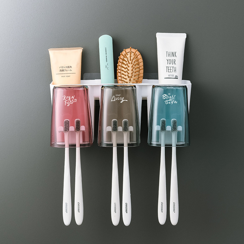 Dantų šepetėlių stovo rinkinys, daugiafunkcis dantų šepetėlio puodelis, buitinis dantų puodelis, burnos skalavimo skysčio puodelis, dantų pastos spaustukas be perforatoriaus, artefaktas