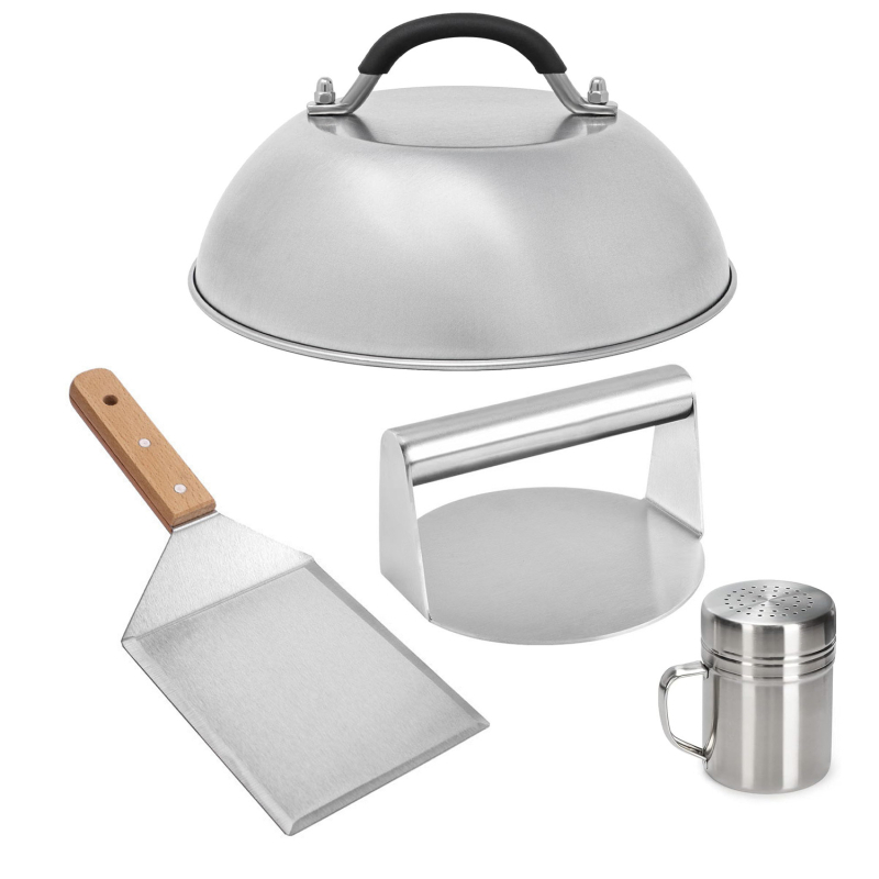 Tarpvalstybiniai karšto pardavimo kepsninės įrankiai tinka sugedusiam mėsainių kostiumui, mėsainių preso puodo dangčio kepsninės kastuvo skonio buteliukas