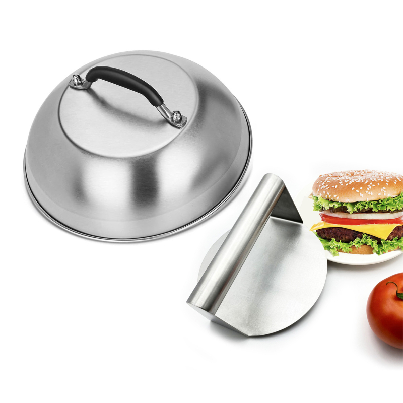 Tarpvalstybiniai karšto pardavimo kepsninės įrankiai tinka sugedusiam mėsainių kostiumui, mėsainių preso puodo dangčio kepsninės kastuvo skonio buteliukas