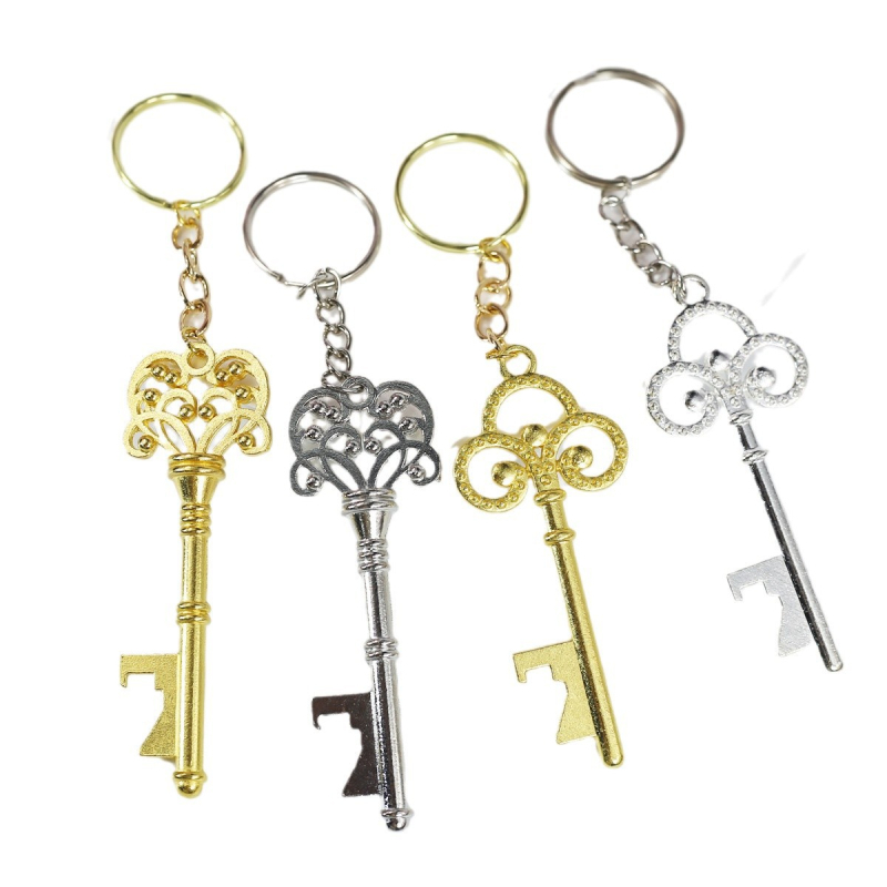 Európai és amerikai határokon átnyúló kreatív sörösüveg-nyitó kulcstartó cink ötvözetből, hosszú fogantyúval ellátott sörnyitó kulcstartó lánc hordozható