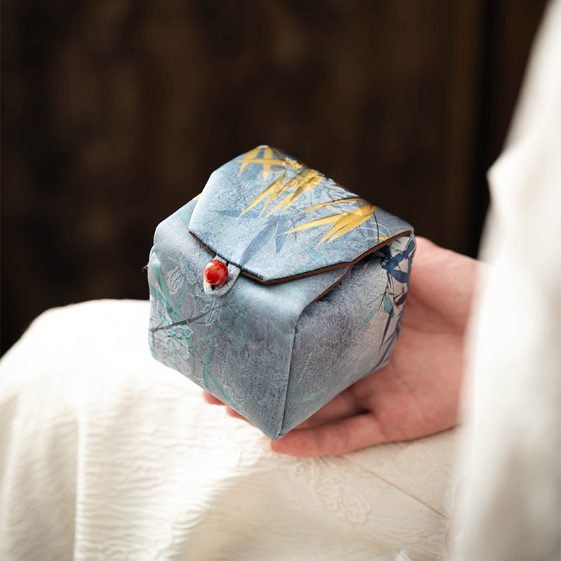 „Xiangyun“ siūlų arbatos puodelių laikymo maišelis, nešiojamas arbatos puodelių laikymo maišelis, „Kung Fu“ kelioninis audinys