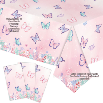 2025. aasta uus roosa liblikateemaline peolaudlina ühekordselt kasutatav sünnipäevalaudlina peokaunistuseks