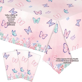 2025. aasta uus roosa liblikateemaline peolaudlina ühekordselt kasutatav sünnipäevalaudlina peokaunistuseks