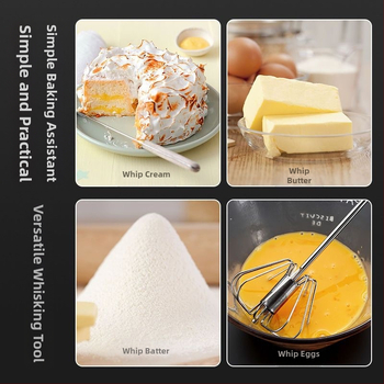 Pusiau automatinis nerūdijančio plieno kiaušinių plaktuvas, rankinis kiaušinių trintuvas, grietinėlės burbulų plaktuvas, mažas kepimo įrankis