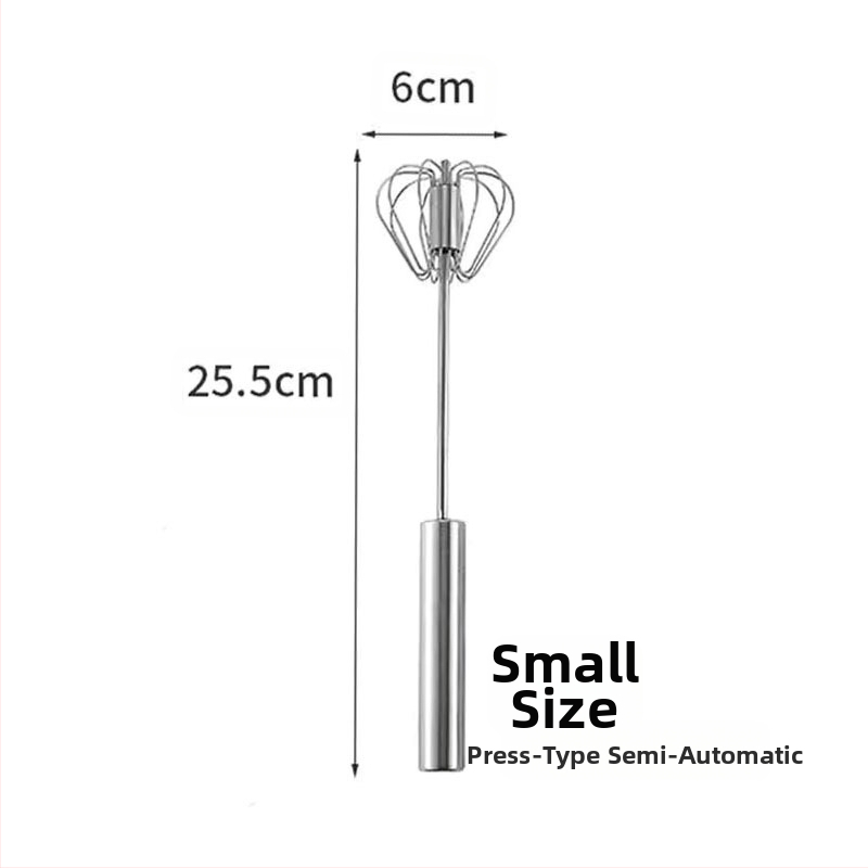 Pusiau automatinis nerūdijančio plieno kiaušinių plaktuvas, rankinis kiaušinių trintuvas, grietinėlės burbulų plaktuvas, mažas kepimo įrankis