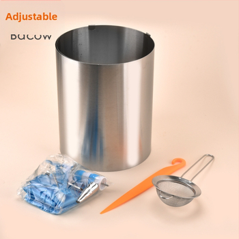 Ύψος εργαλείου ψησίματος 20cm από ανοξείδωτο ατσάλι, τηλεσκοπικό ρυθμιζόμενο, στρογγυλό καλούπι κέικ με μους, DIY28 τεμάχια