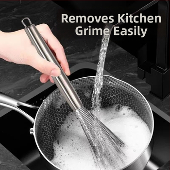 Βούρτσα κουζίνας από ανοξείδωτο ατσάλι, ειδική βούρτσα κουζίνας με μακριά λαβή, βούρτσα κουζίνας, τεχνητή βούρτσα από ανοξείδωτο ατσάλι, βούρτσα πλύσης για οικιακή χρήση