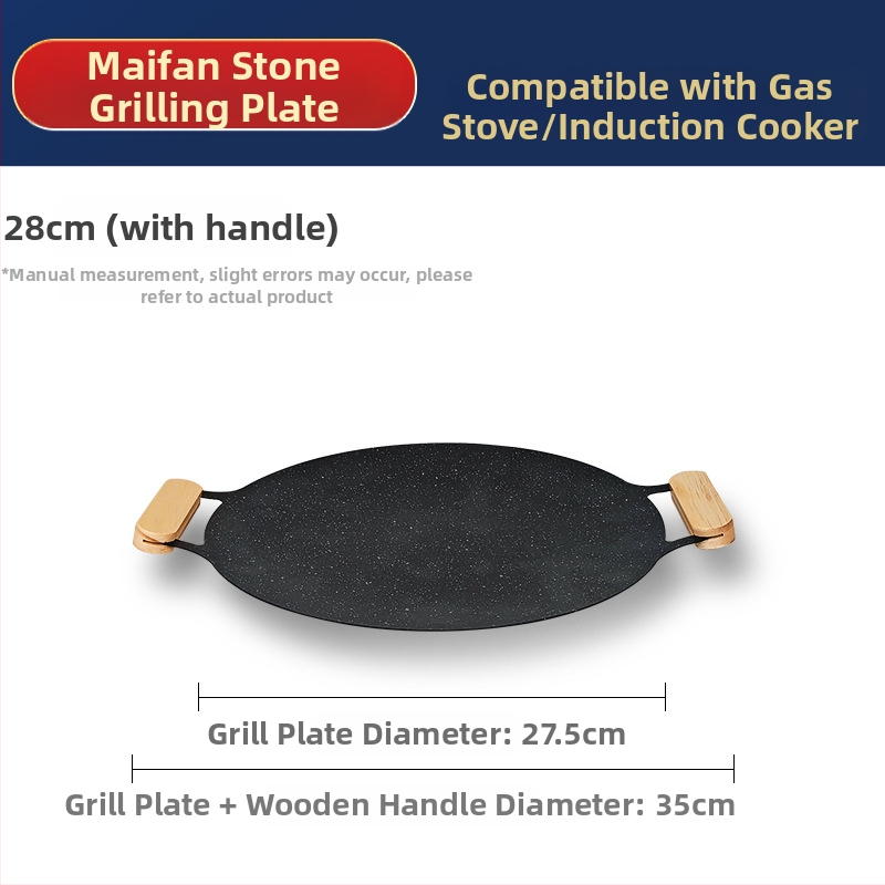 Küpsetusplaat välistingimustes kasutatav ümmargune Maifan kivi mittenakkuva telkimispapp-tüüpi küpsetusplaat kaubanduslikuks grillitud kalaks majapidamises Korea grill-grill