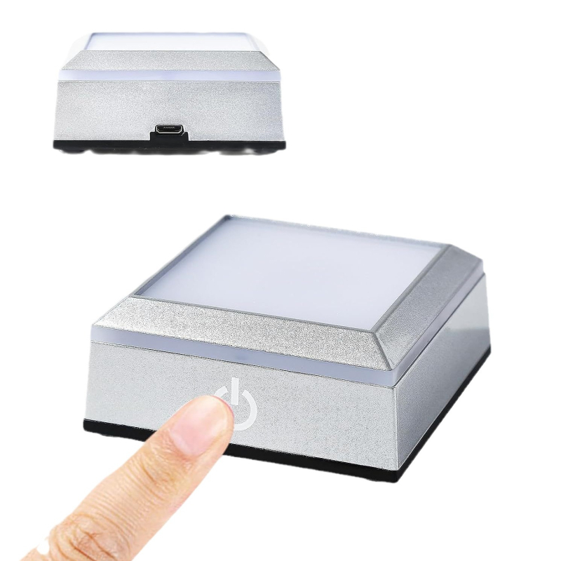 Krištolinis kubas, rožių gėlė, „Amazon Cross-Border Aliexpress 3D“ didmeninė prekyba, spalvinga šviečianti pagrindo krištolo lempa, krištolinis akmuo