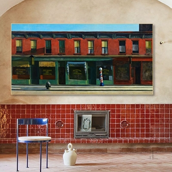 Edward Hope`i Ööreisija Dekoratiivmaal Baari taust Seinale riputatav maal Nighthawk Art Õlimaal Elutoa Vintage Murals