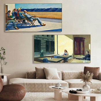 Edward Hope`i Ööreisija Dekoratiivmaal Baari taust Seinale riputatav maal Nighthawk Art Õlimaal Elutoa Vintage Murals