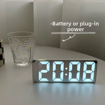 Ceas cu oglindă, ceas cu alarmă, ceas inteligent, mut, monitor de timp, dormitor, ceas electronic digital, decorare desktop