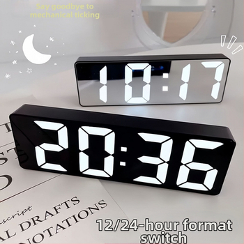 Ceas cu oglindă, ceas cu alarmă, ceas inteligent, mut, monitor de timp, dormitor, ceas electronic digital, decorare desktop