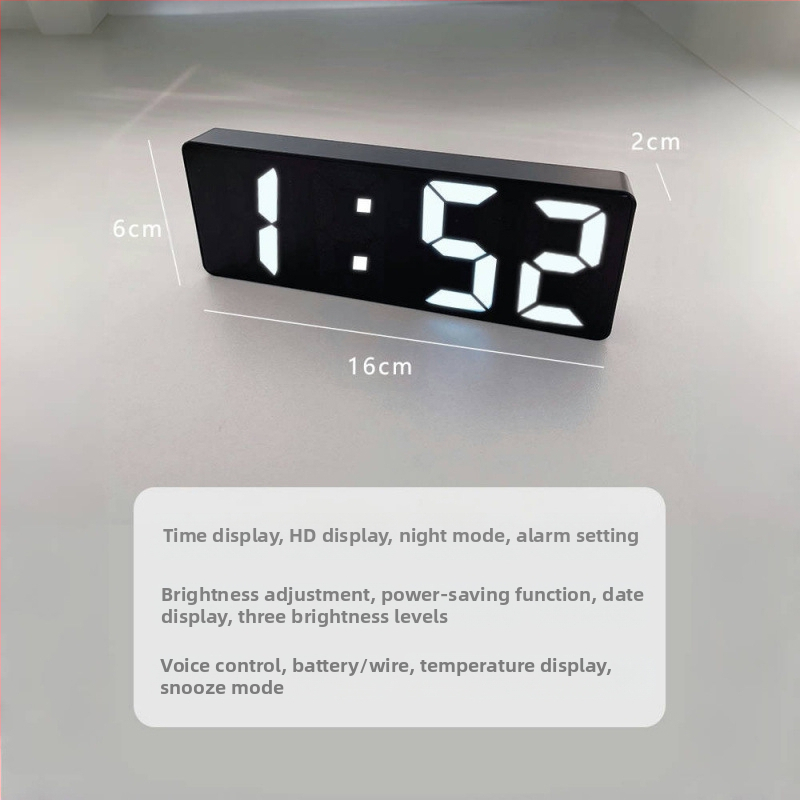 Ceas cu oglindă, ceas cu alarmă, ceas inteligent, mut, monitor de timp, dormitor, ceas electronic digital, decorare desktop