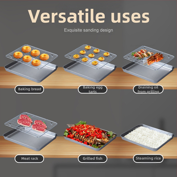 304 nerūdijančio plieno grotelių tinklelio sustorinta kepimo skarda kvadratinė lėkštė pyrago kepimo skarda lauko buitinė komercinė kepta žuvies lėkštė