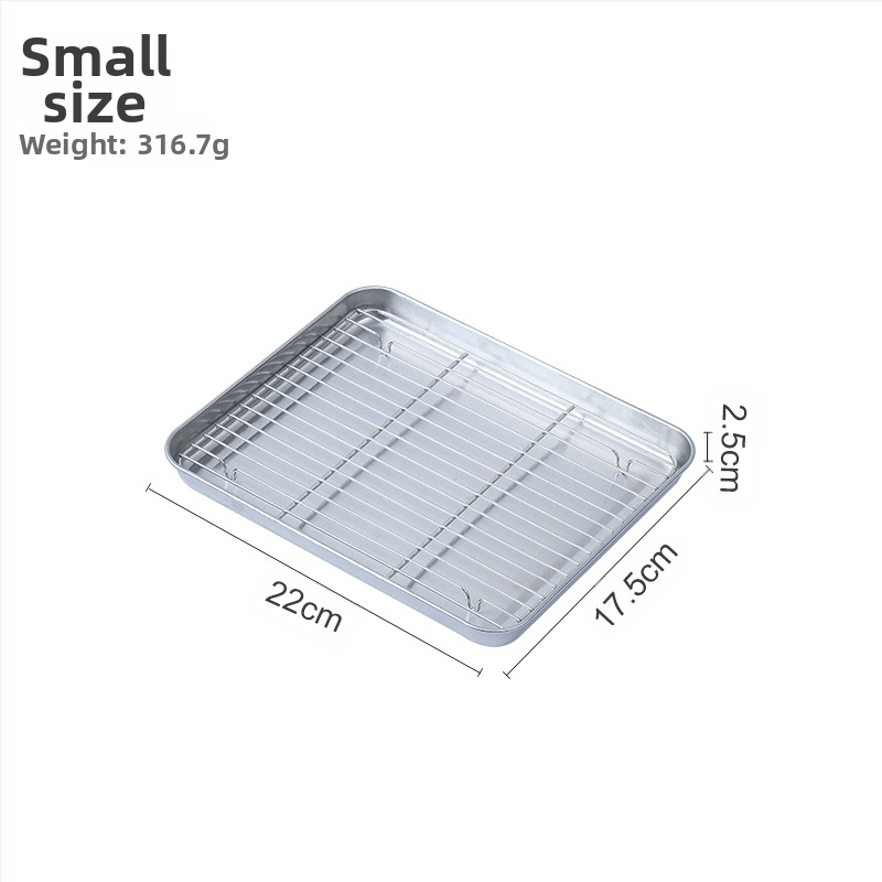 304 nerūdijančio plieno grotelių tinklelio sustorinta kepimo skarda kvadratinė lėkštė pyrago kepimo skarda lauko buitinė komercinė kepta žuvies lėkštė