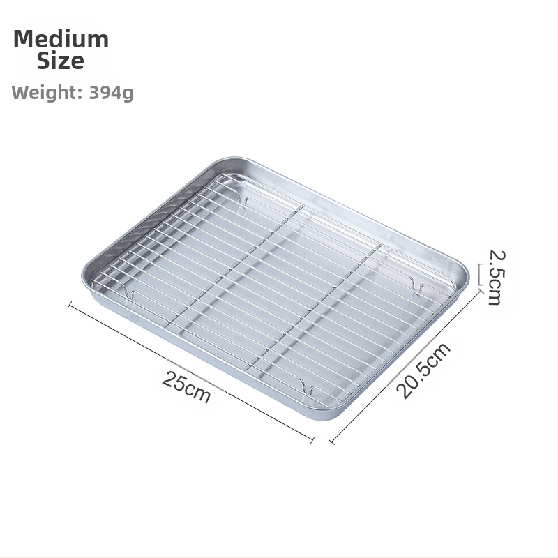304 nerūdijančio plieno grotelių tinklelio sustorinta kepimo skarda kvadratinė lėkštė pyrago kepimo skarda lauko buitinė komercinė kepta žuvies lėkštė