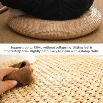 Μαξιλάρι δαπέδου για τελετή τσαγιού Futon με πάχος από άχυρο ιαπωνικού στιλ, διαλογισμός, λατρεία του Βούδα, διαλογισμός, παράθυρο κόλπου Tatami Shenheng