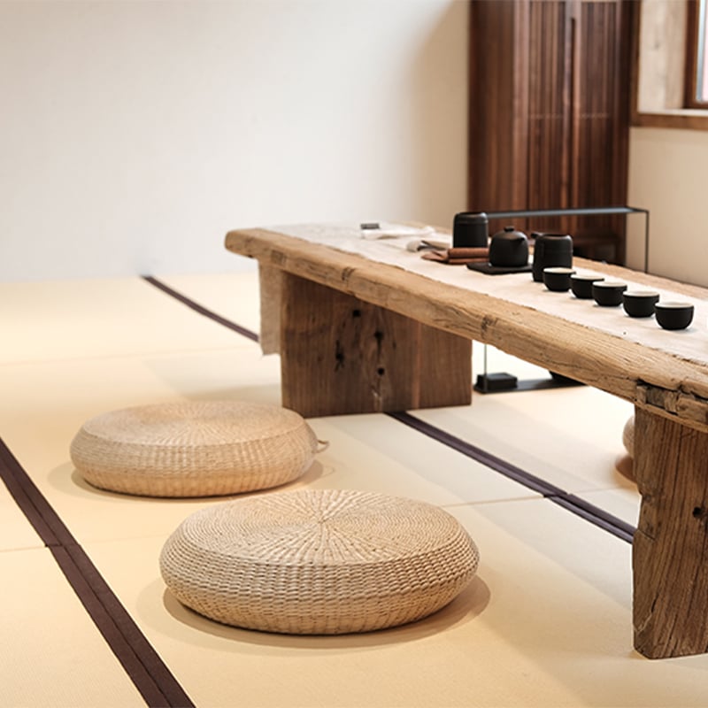 Japāņu stila salmu biezināts futons tējas ceremonijas spilvens grīdas meditācijai pielūgsmes Budas meditācijas spilvens mājas tatami erkers Šeņhenā