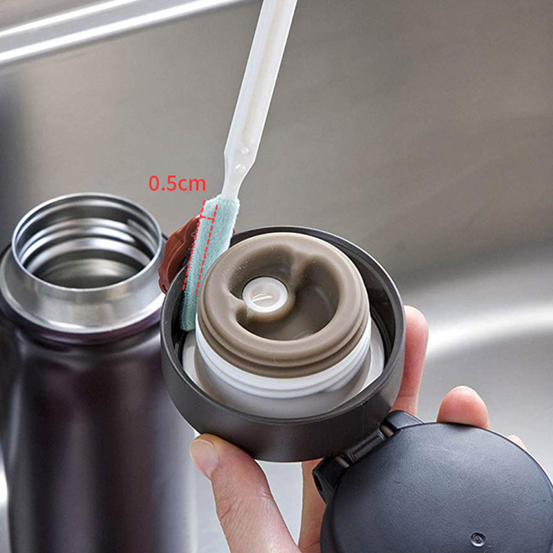 Japānā importēta termosa krūzes vāka tīrīšanas birste pusdienu kastes gumijas gredzena tīrīšanas birste pudeles nipeļa dekontaminācijas birste komplekts