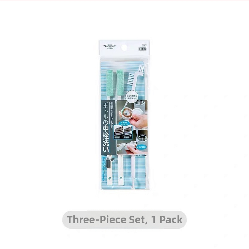 Japānā importēta termosa krūzes vāka tīrīšanas birste pusdienu kastes gumijas gredzena tīrīšanas birste pudeles nipeļa dekontaminācijas birste komplekts