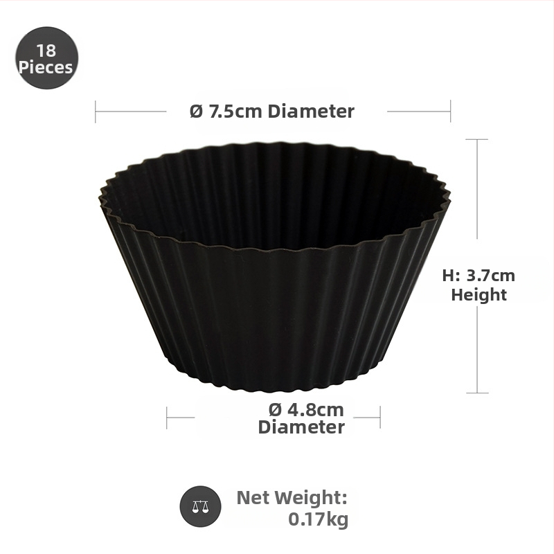 Silikonski kalup za torte Mafen, kalup za pećnicu na visokoj temperaturi, kalup za pečenje rižinih kolača i čokolade, 18 kalupa