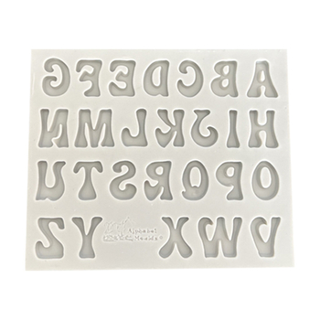 26 angliškos didžiosios ir mažosios raidės bei skaičiai. Silikoninė formelė. „Pasidaryk pats“ fondanto torto šokolado dekoravimo kepimo forma.