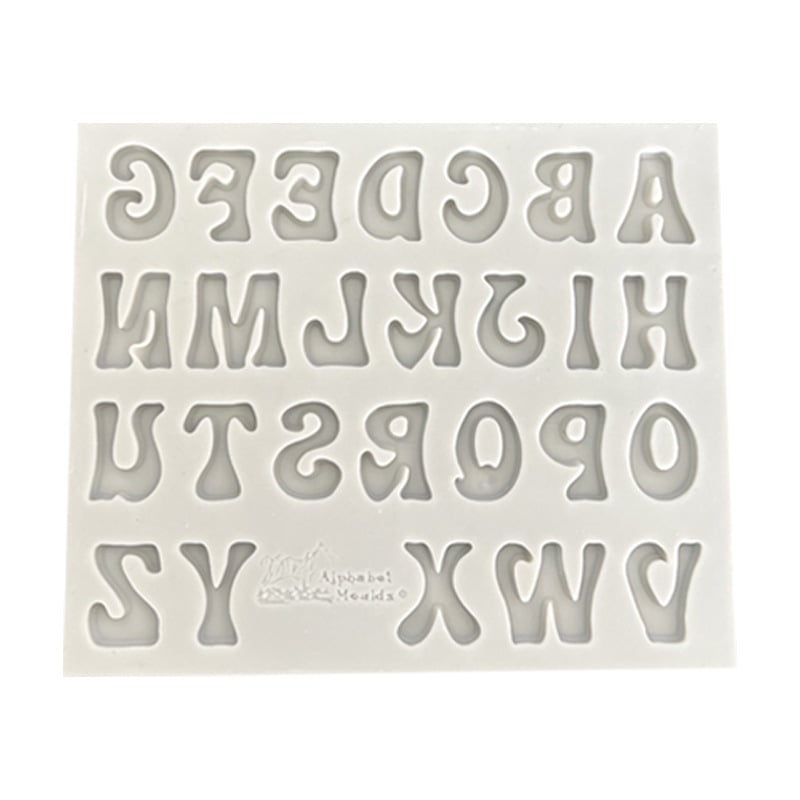 26 angliškos didžiosios ir mažosios raidės bei skaičiai. Silikoninė formelė. „Pasidaryk pats“ fondanto torto šokolado dekoravimo kepimo forma.