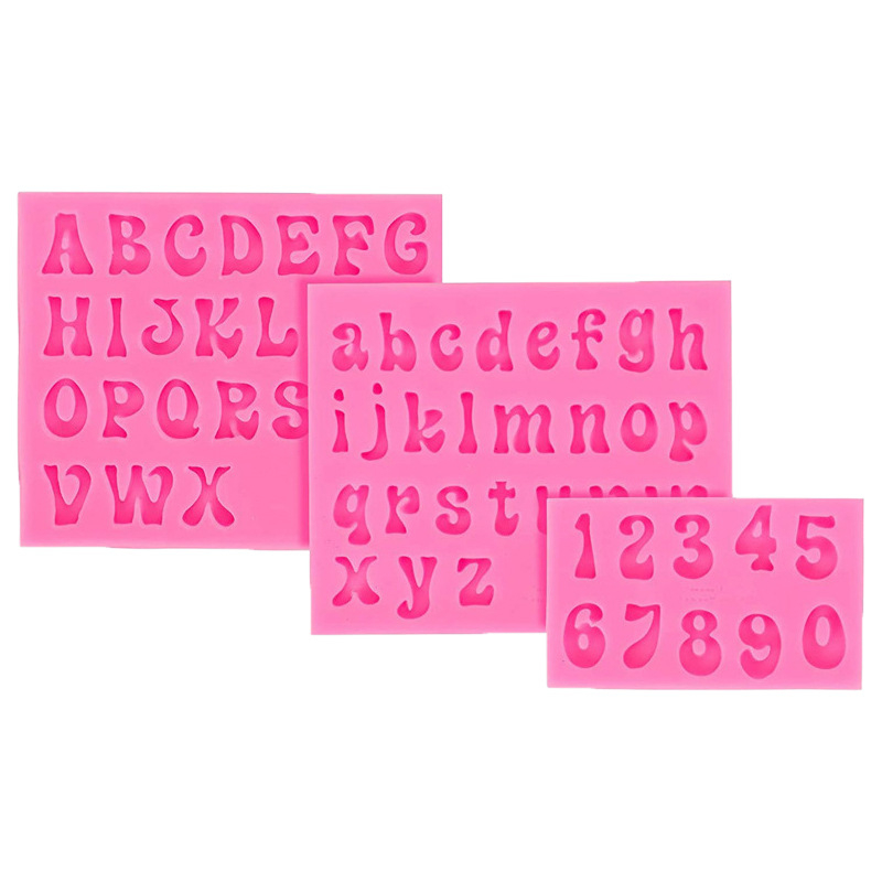 26 angliškos didžiosios ir mažosios raidės bei skaičiai. Silikoninė formelė. „Pasidaryk pats“ fondanto torto šokolado dekoravimo kepimo forma.