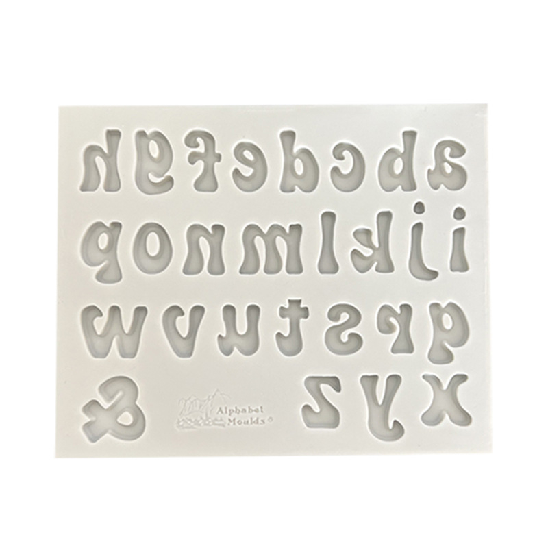 26 angliškos didžiosios ir mažosios raidės bei skaičiai. Silikoninė formelė. „Pasidaryk pats“ fondanto torto šokolado dekoravimo kepimo forma.