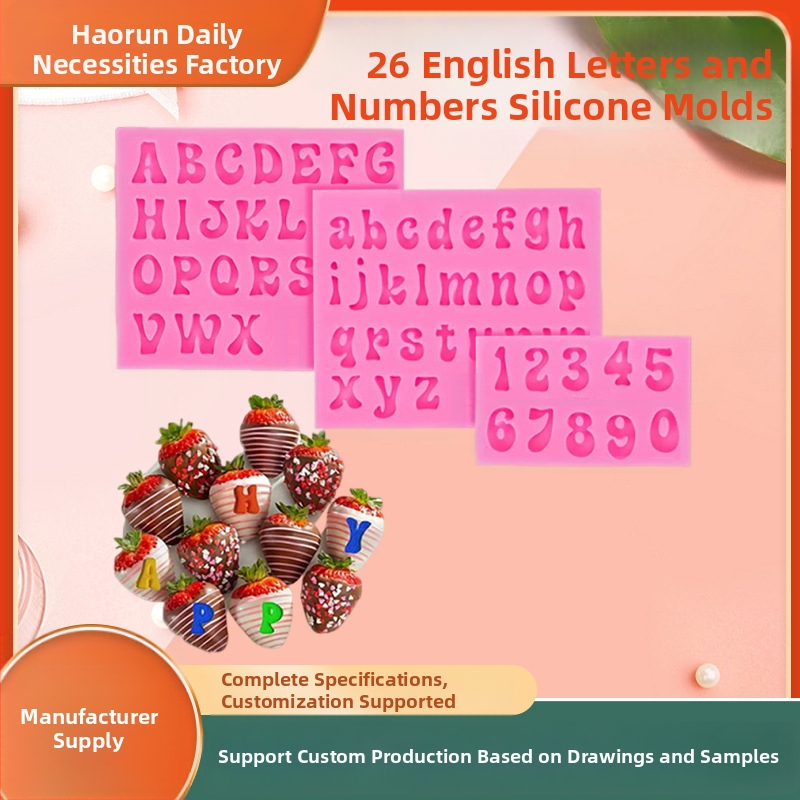 26 angliškos didžiosios ir mažosios raidės bei skaičiai. Silikoninė formelė. „Pasidaryk pats“ fondanto torto šokolado dekoravimo kepimo forma.