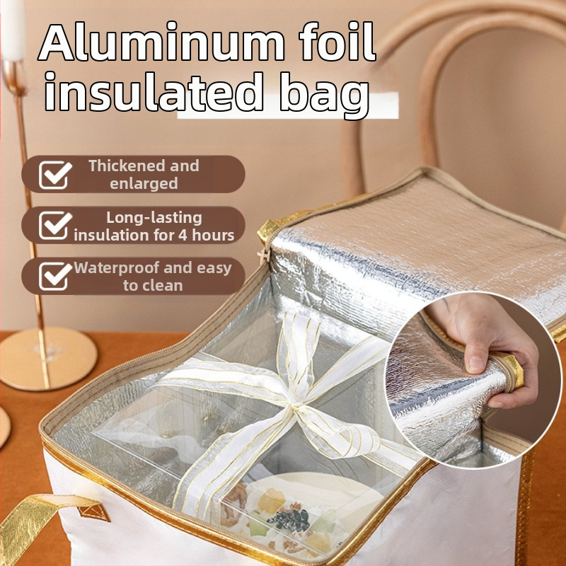 Torto izoliacinis maišelis, specialus išsinešimui skirtas šaldymo maišelis, rankinė, sustorintas neaustinės aliuminio folijos pristatymo maišelis, mažos ir didelės pakuotės