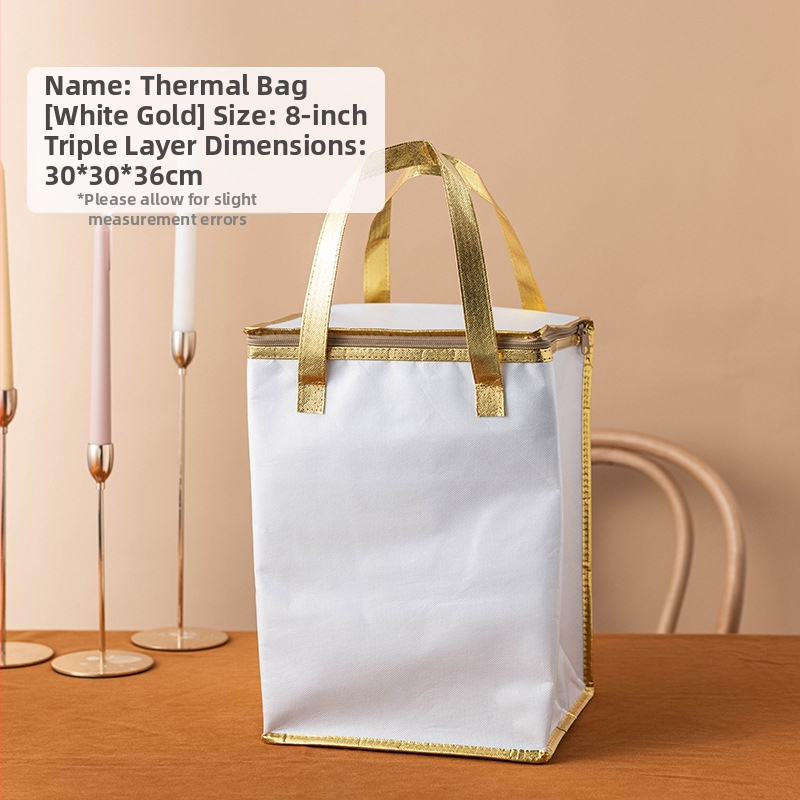 Τσάντα μόνωσης κέικ, ειδική τσάντα ψύξης για πακέτο, τσάντα χειρός, τσάντα παράδοσης από παχύρρευστο μη υφασμένο αλουμινόχαρτο, μικρή και μεγάλη συσκευασία