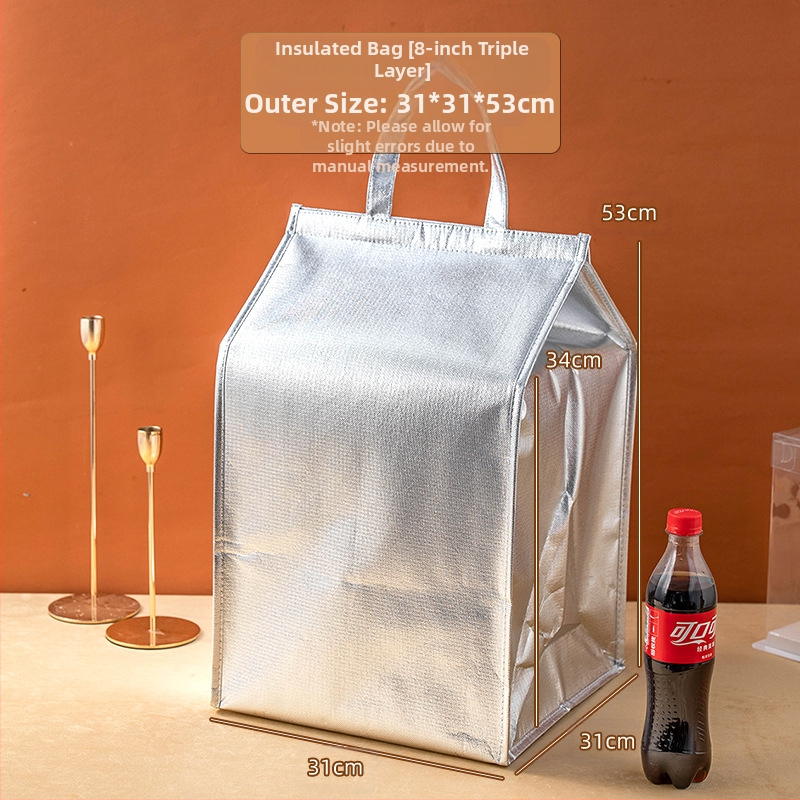 Τσάντα μόνωσης κέικ, ειδική τσάντα ψύξης για πακέτο, τσάντα χειρός, τσάντα παράδοσης από παχύρρευστο μη υφασμένο αλουμινόχαρτο, μικρή και μεγάλη συσκευασία