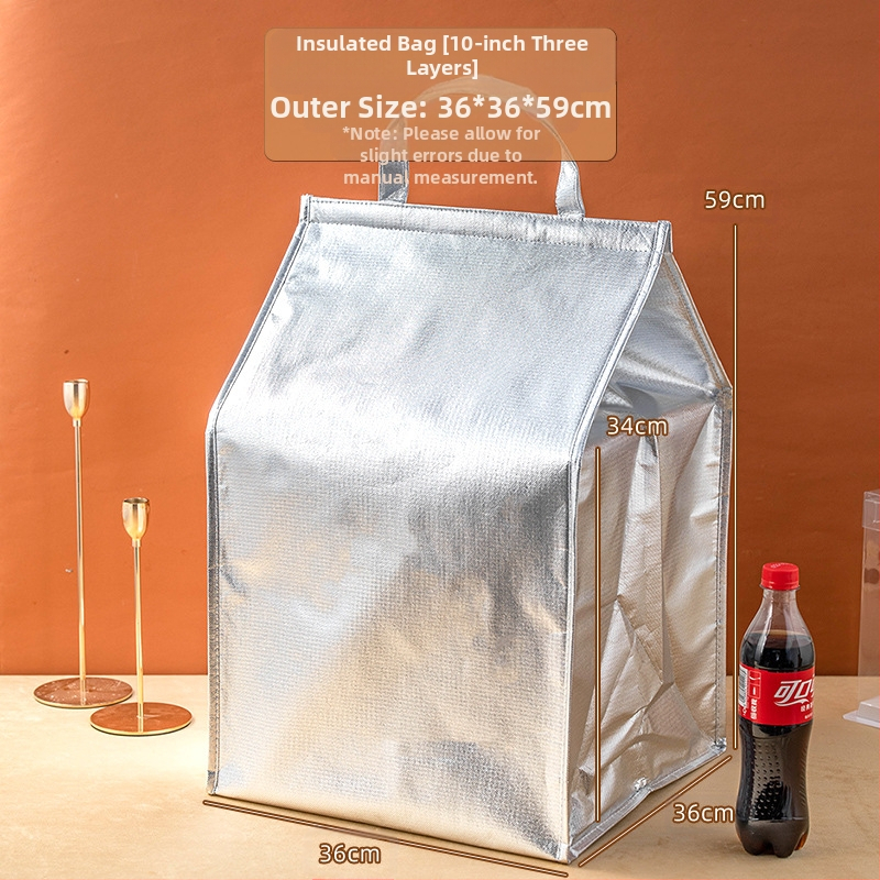 Τσάντα μόνωσης κέικ, ειδική τσάντα ψύξης για πακέτο, τσάντα χειρός, τσάντα παράδοσης από παχύρρευστο μη υφασμένο αλουμινόχαρτο, μικρή και μεγάλη συσκευασία