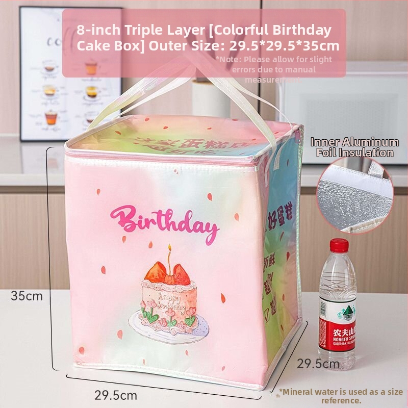 Τσάντα μόνωσης κέικ, ειδική τσάντα ψύξης για πακέτο, τσάντα χειρός, τσάντα παράδοσης από παχύρρευστο μη υφασμένο αλουμινόχαρτο, μικρή και μεγάλη συσκευασία