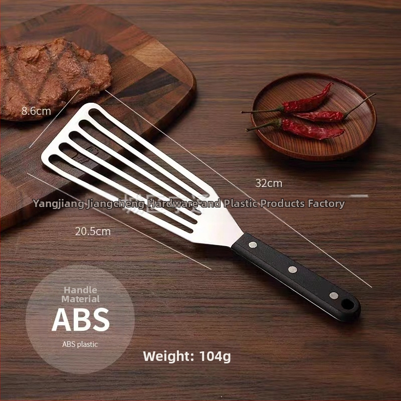 Nerūdijančio plieno keptos žuvies kastuvas kepsnių puodui kastuvas buitinis keptas keptas išsiliejęs kastuvas medinė rankena plastikinis kepimo kastuvas kepimo kastuvas virtuvės įrankiai